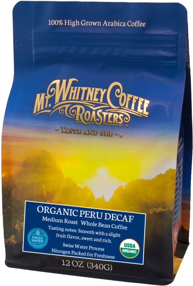 Swiss Water Process Organic Peru Decaf - 12oz Bag: Mt. Whitney
